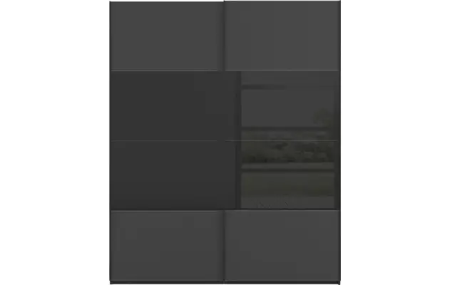 Goossens kledingkast finca combi glans mat glas wit hoogwaardig meubelplaat - 8244418-{merk}-finca-combi-sts-wit-schuifdeuren-01